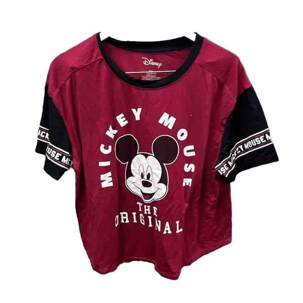 Disney Mickey Mouse jersey Original varsity retro style red black XL Youth 15-17